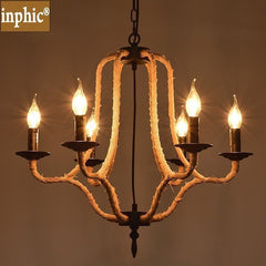 INPHIC-美式麻繩吊燈工業蠟燭吊燈客廳書房臥室酒吧臺服裝店裝飾燈