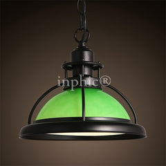 INPHIC-美式餐廳簡約工業綠色吊燈 老上海玻璃燈罩書房臥室led吊燈