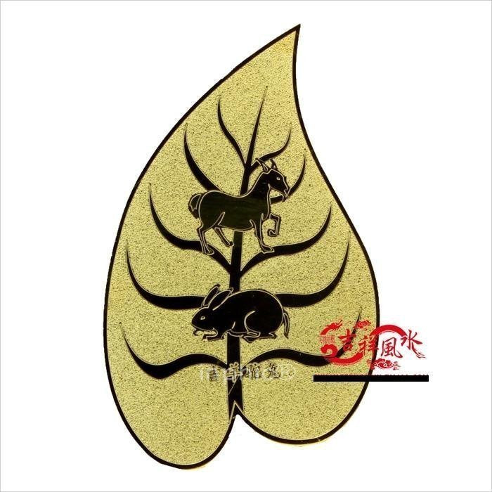 INPHIC-宗教 開光菩提吉羊駝兔金葉擺件 屬豬開運吉祥物(套裝)