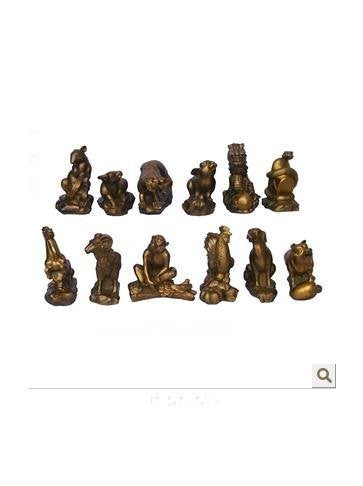 INPHIC-開運 開光銅十二生肖一套 純銅十二屬相擺件鼠牛虎兔龍蛇馬羊猴雞狗豬