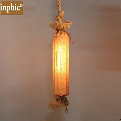 INPHIC-美式鄉村loft餐廳客廳麻繩吊燈北歐復古創意手工麻繩麻布吊燈