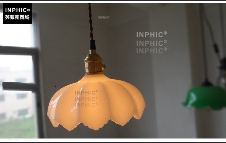 INPHIC-復古 懷舊老上海 玉石吊燈 咖啡酒吧臺LOFT餐廳特色工業銅燈 吊燈