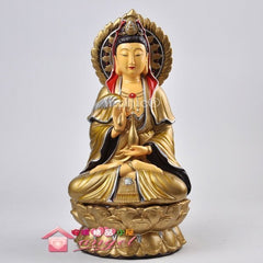 INPHIC-宗教 工藝品 風水擺飾 金銅色觀音菩薩 陶瓷擺飾