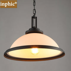 INPHIC-現代餐廳吊燈創意個性簡約玻璃燈罩酒店臥室吊燈白色飯廳燈具鐵藝
