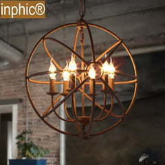 INPHIC-loft美式北歐蠟燭吊燈復古圓形鐵藝餐廳燈鳥籠酒吧燈 小款