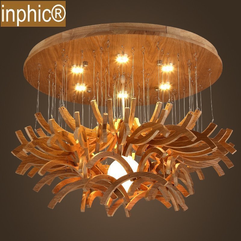 INPHIC-設計藝術創意個性燈具餐廳客廳臥室簡約木藝吊燈 小款