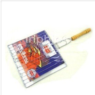 INPHIC-平板烤夾 方形烤架 烤魚夾 烤肉架 四漢堡 燒烤夾