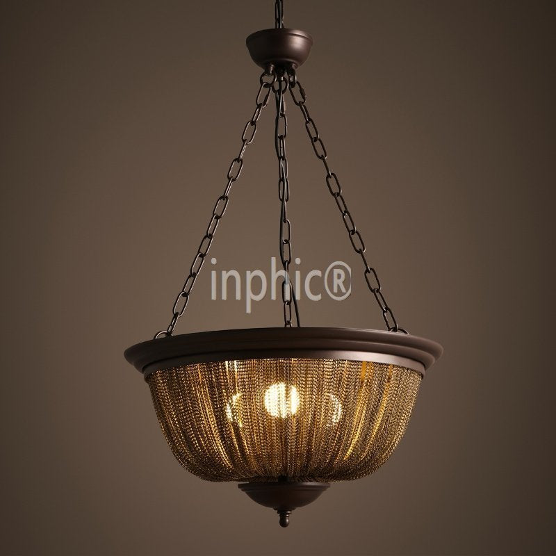 INPHIC-美式鄉村餐廳 酒吧臺餐桌燈鐵鍊流蘇吊燈現代簡約 客廳吊燈