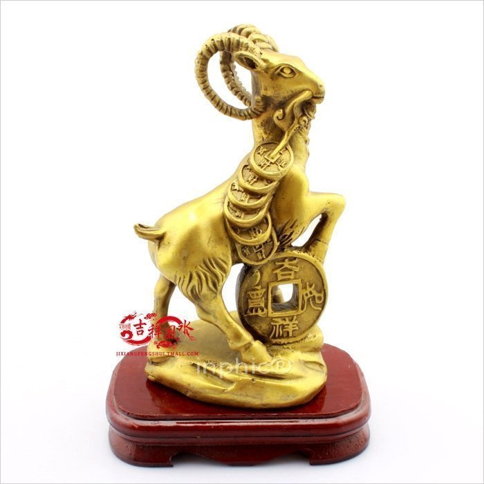 INPHIC-開運 開光吉羊含芝金卡擺件-屬羊轉運吉祥物家居飾品工藝品(送底座)