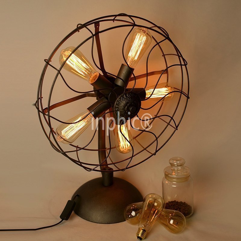 INPHIC-loft RH美式愛迪生檯燈簡約工業復古鐵藝電風扇 taideng概念燈