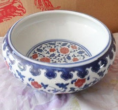 INPHIC-景德鎮陶瓷水淺筆洗陶瓷小魚缸青花小魚缸青花鬥彩文房四寶