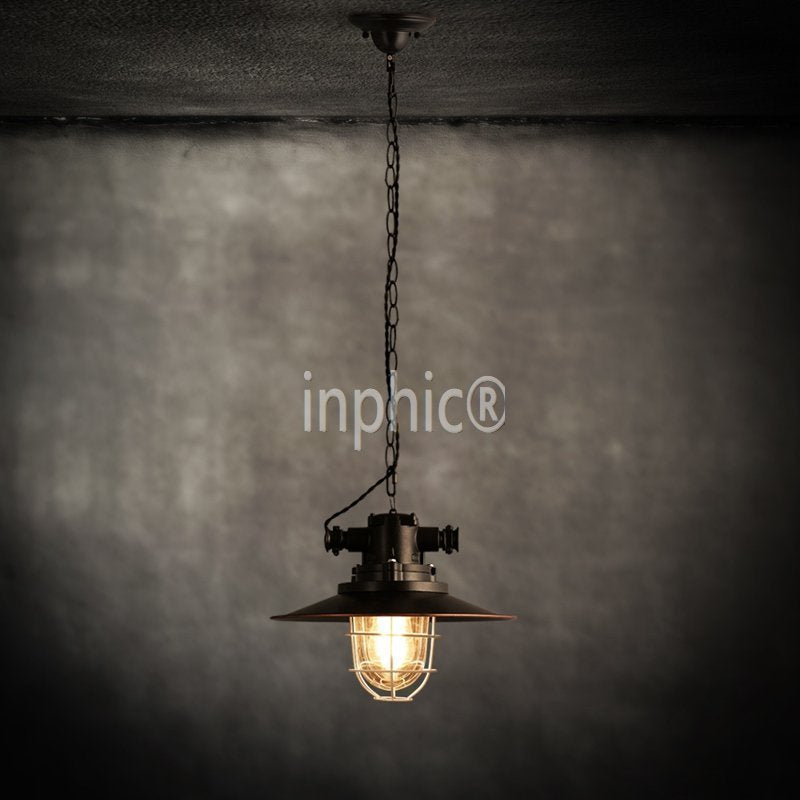 INPHIC-復古loft工業風小鐵籠吊燈咖啡館酒吧鐵藝小黑傘 餐廳吊燈