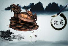 INPHIC-宗教 開光純銅子孫龍龜擺件仿古家居裝飾品龍頭龜銅工藝品擺設
