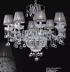 INPHIC-鋁合金鍍鉻色綢緞銀布罩水晶燈【10燈】