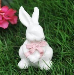 INPHIC-新年好禮 兔年吉祥擺設 大 小 白兔子 陶瓷工藝品 花園園藝裝飾品