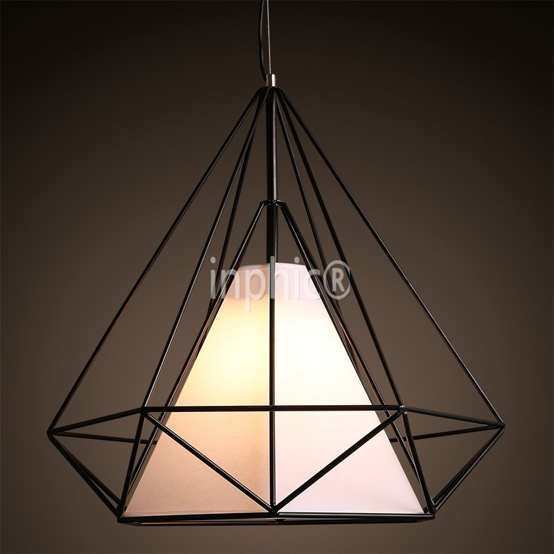 INPHIC-北歐現代簡約鑽石鳥籠鐵藝吊燈  餐廳臥室書房金字塔吊燈