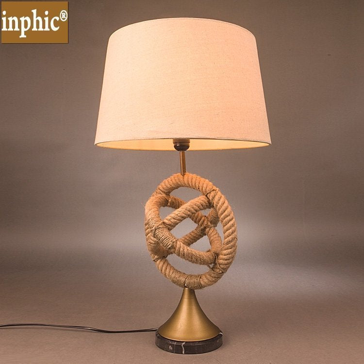 INPHIC-美式復古麻繩檯燈客廳臥室書房檯燈歐式創意鐵藝檯燈節能檯燈