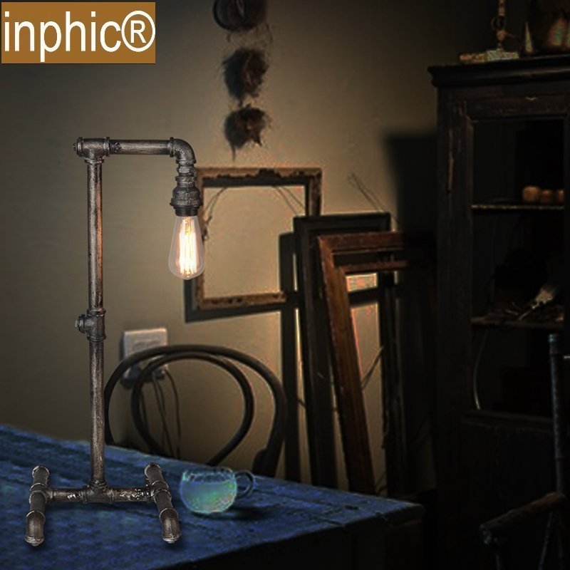 INPHIC-復古工業愛迪生水管檯燈床頭書房酒吧咖啡館裝飾檯燈