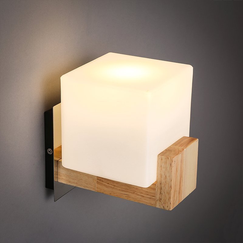 INPHIC-現代簡約臥室書房方形壁燈餐廳 咖啡廳 吧臺走道 實木牆壁燈