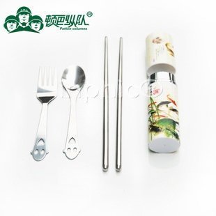 INPHIC-大款 戶外便攜餐具 便攜筷子 筷子套裝 折疊 環保勺叉筷套裝 勺子2組