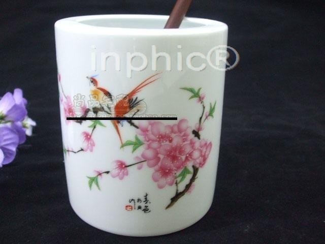 INPHIC-陶瓷工藝擺設 筆筒 水點桃花 一種筆染桃花的美