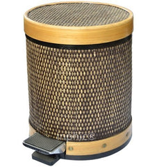 INPHIC-藤木藝復古時尚創意腳踏垃圾桶家用衛生間有蓋歐式紙簍仿古垃圾筒
