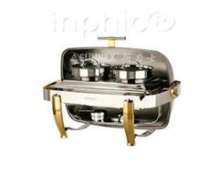 INPHIC-鍍鈦方形全翻蓋雙湯桶鑄腳自助餐爐