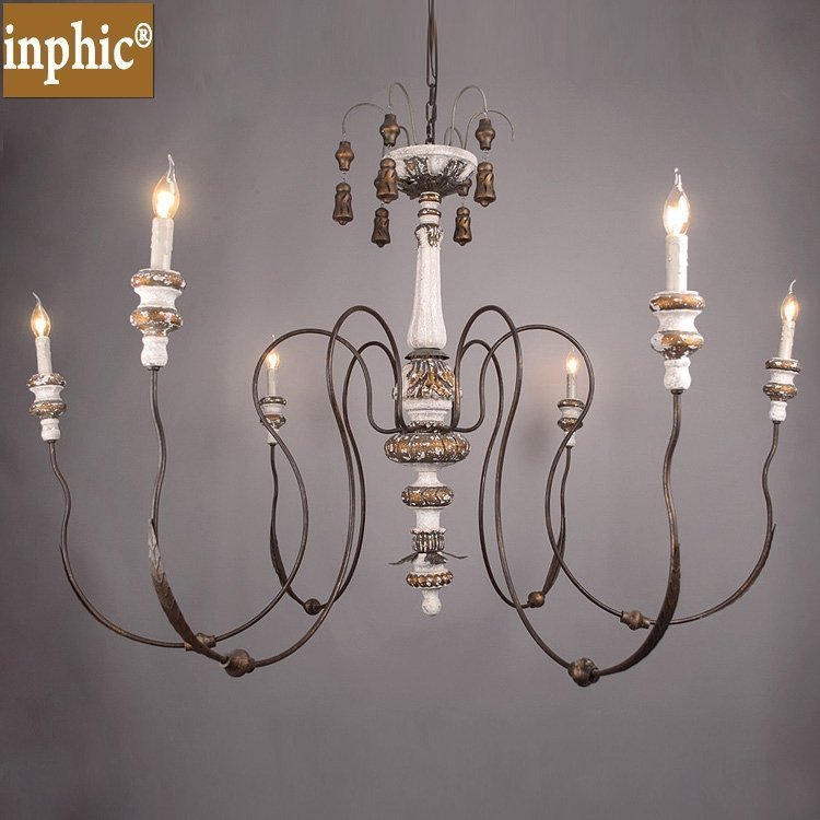 INPHIC-美式鄉村木頭工業風復古吧臺酒店燈餐廳歐式創意巴伐利亞吊燈