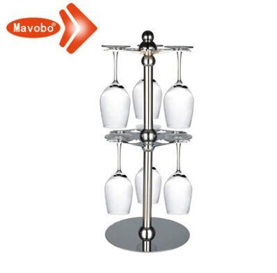 INPHIC-高品質旋轉不鏽鋼酒杯架 水晶杯架 紅酒杯香檳杯杯架 雙層 雙層