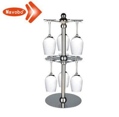 INPHIC-高品質旋轉不鏽鋼酒杯架 水晶杯架 紅酒杯香檳杯杯架 雙層 雙層