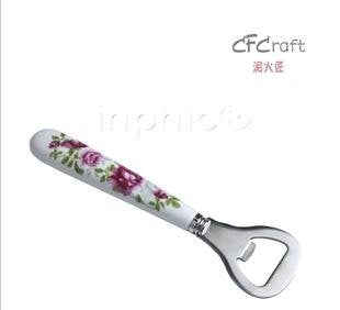 INPHIC-玫瑰陶瓷手柄不鏽鋼開瓶器啤酒開瓶器創意開瓶器泥火匠(2個)