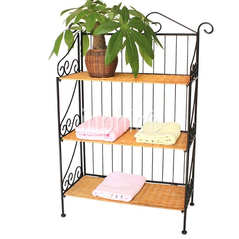 INPHIC-竹藤編廚房置物架層架落地浴室收納架整理架隔板儲物架金屬三層架