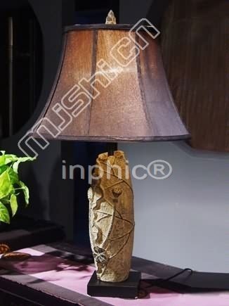 INPHIC-現代中式 燈具 新古典 復古 裝飾客廳書房床頭 檯燈-荷葉