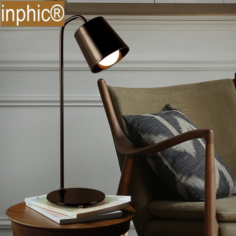 INPHIC-北歐簡約檯燈時尚創意工作室現代臥室客廳裝飾床頭燈具鐵藝檯燈 黑色款