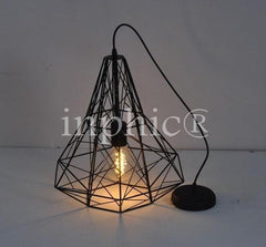 INPHIC-北歐風格復古鐵藝燈工業風現代簡約鄉村餐廳鳥巢鑽石吊燈 黑色