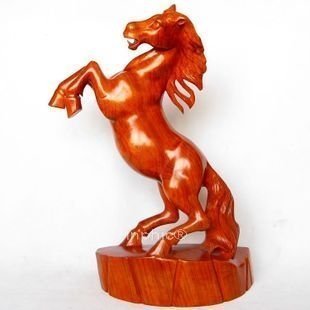 INPHIC-開運 紅木工藝品木雕風水擺飾 50cm生肖奔馬 家居裝飾品擺設