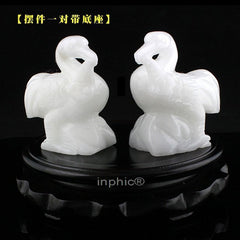 INPHIC-開運 開光靈鶴保泰白色擺件甲午馬年生肖屬虎者綜合開運吉祥物正宗(一對送底座)