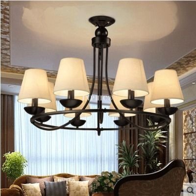 INPHIC-美式鄉村吊燈 地中海吊燈客廳餐廳臥室創意布藝燈具瑪蒂娜吊燈 8頭