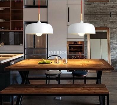 INPHIC-北歐復古創意燈具餐廳吧臺咖啡廳臥室現代木藝術鋁材吊燈