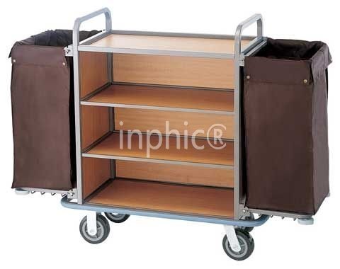 INPHIC-客房服務車*房口車*工作車*清潔車**毛巾收集車 咖啡色布袋