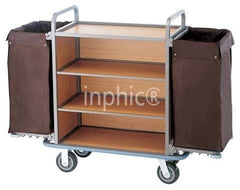 INPHIC-客房服務車*房口車*工作車*清潔車**毛巾收集車 咖啡色布袋