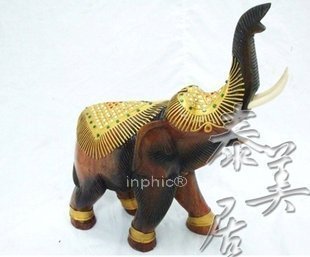 INPHIC-宗教 東南亞家居飾品 泰式工藝品 木雕擺飾 家居擺設原木揚鼻小象