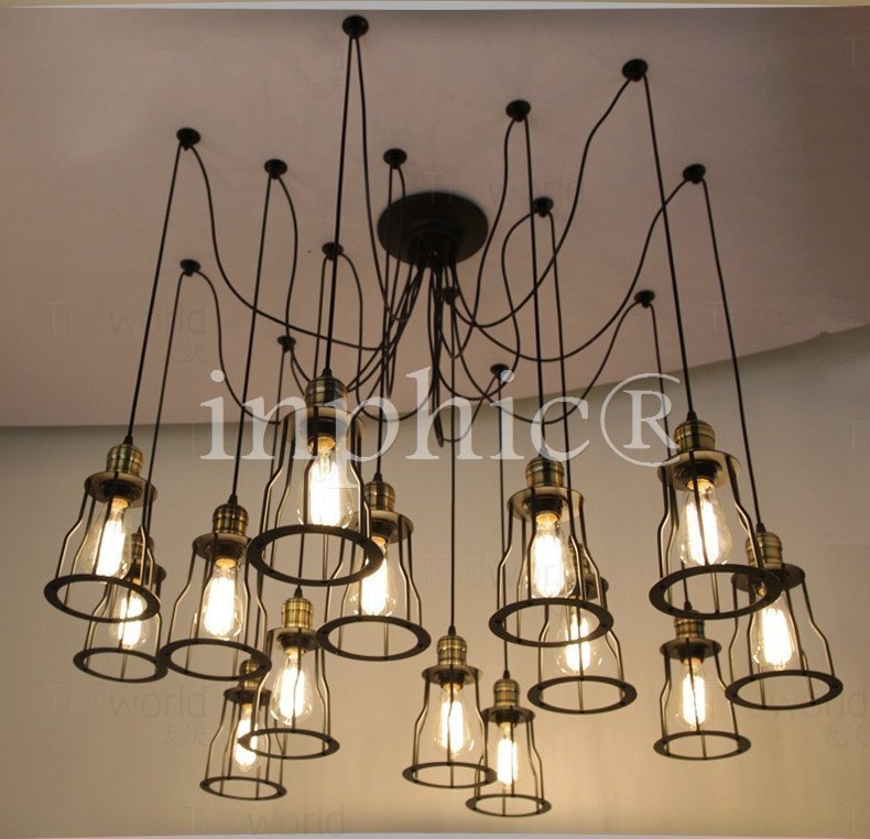INPHIC-loft美式鄉村工業風 復古小鐵架子吊燈餐廳燈天女散花燈吊燈 單頭/單盞