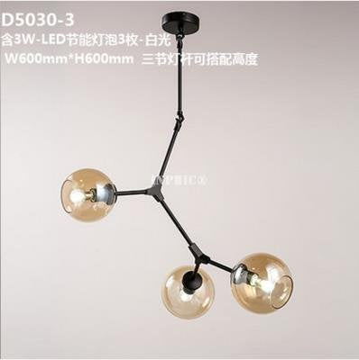 INPHIC-燈具北歐現代創意藝術客廳美式復古工業個性分子玻璃球魔豆吊燈 3頭