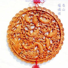 INPHIC-宗教 開光桃木金魚聚財掛件 招財進寶 富貴吉祥 金玉滿堂 富貴魚