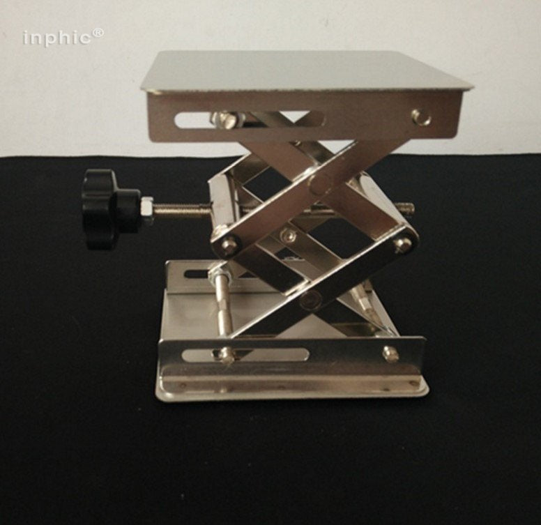 INPHIC-不鏽鋼升降臺 10*10cm 100*100mm 手動 高度調整控制  昇降臺 昇降平臺 升降平臺B款