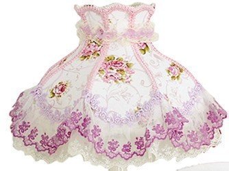 INPHIC-歐式田園布藝蕾絲檯燈 公主房檯燈臥室床頭燈 紫色