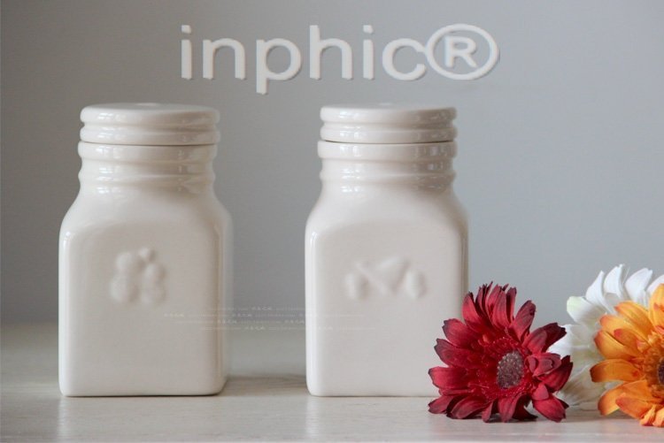INPHIC-白色附蓋無密封圈儲物罐調味瓶罐