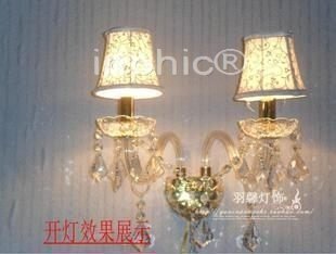 INPHIC-壁燈水晶燈，K9水晶床頭燈簡約臥室雙頭燈飾燈具歐式床頭牆燈