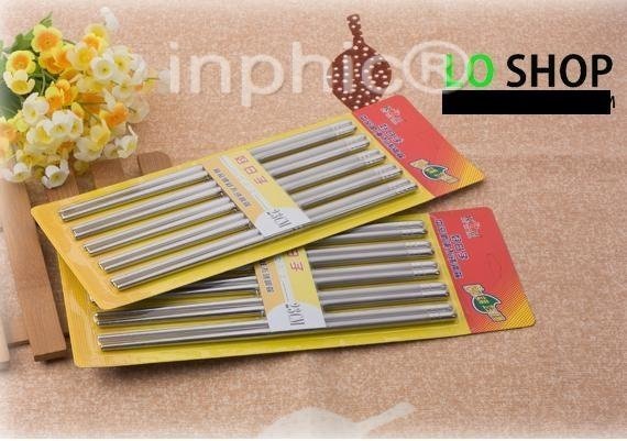 INPHIC-不鏽鋼筷子 5雙套裝 無油無漆耐高溫防滑設計 韓式餐具